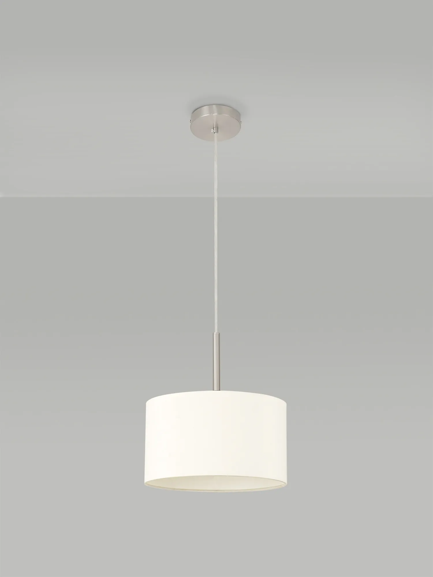 Baymont 30cm Pendant 1 Light Satin Nickel; Ivory Pearl DK0279  Deco Baymont SN IV